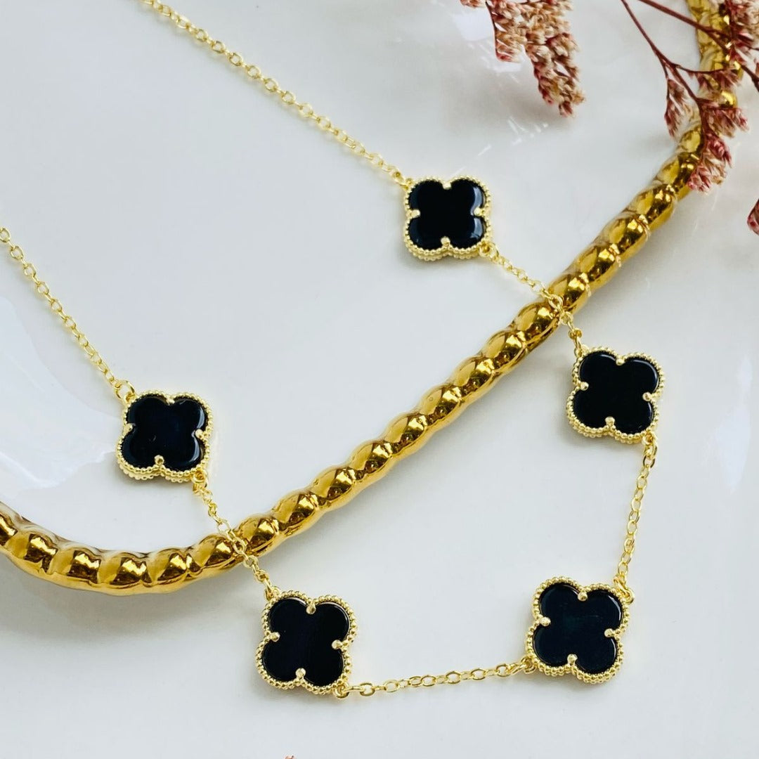COLLAR VAN CLEEF RODINADO 5 TREBOLES