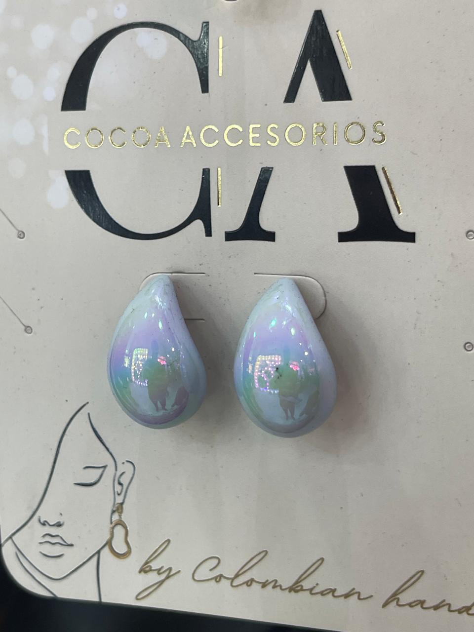 Aretes Gotas Plasti-metal multicolor