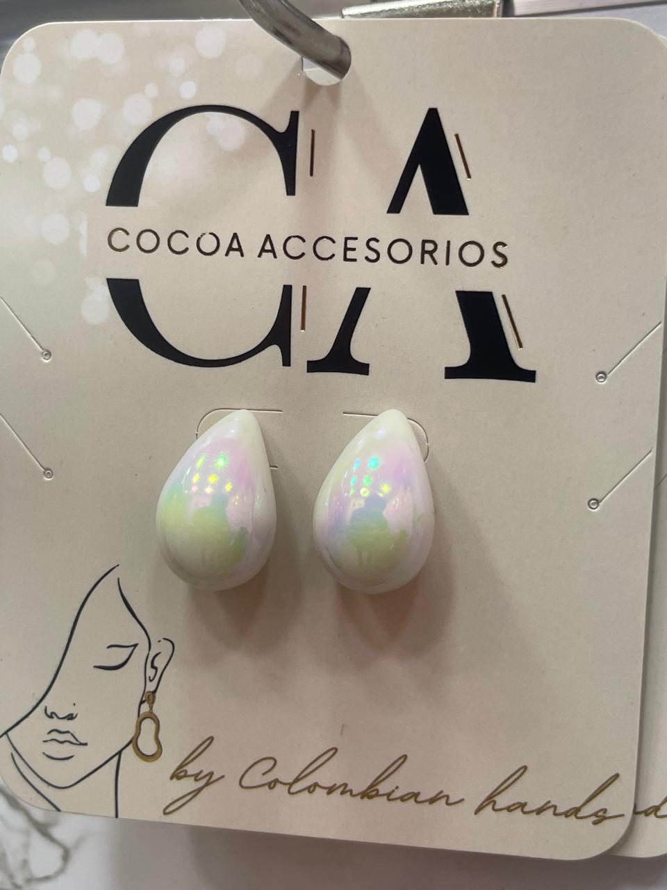 Aretes Gotas Plasti-metal multicolor