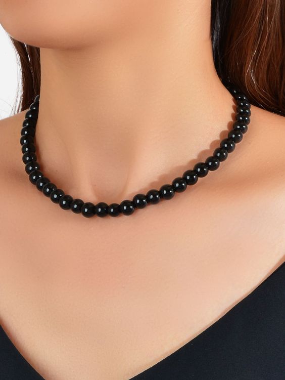 Collar de perlas Negro