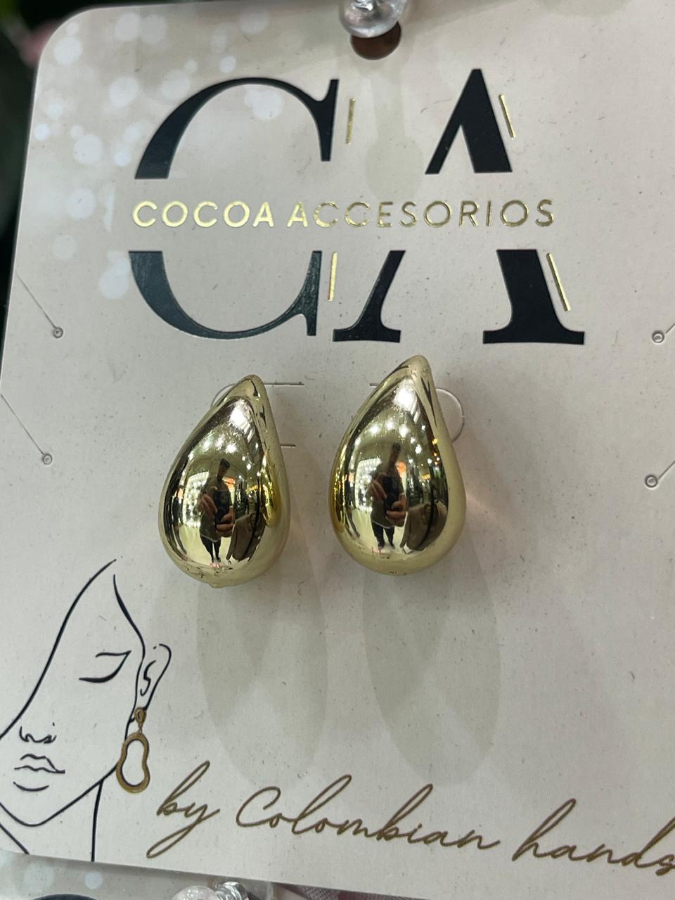 Aretes Gotas Plasti-metal multicolor