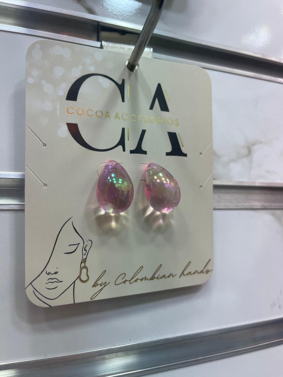 Aretes Gotas Plasti-metal multicolor